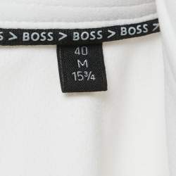 Boss By Hugo Boss White Jersey Button Front Shirt M