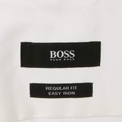 Boss By Hugo Boss Off-White Cotton Button Front Regular Fit Shirt S