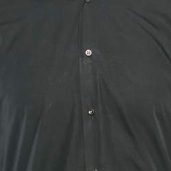 Boss By Hugo Boss Black Two Ply Cotton Collar Embellished Shirt S