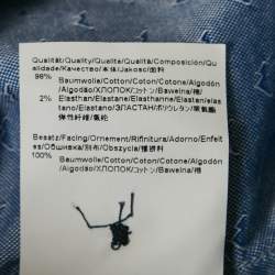 Pre Owned Boss By Hugo Boss Blue Patterned Cotton Long Sleeve Shirt XXL