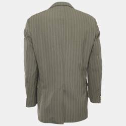 Boss By Hugo Boss Grey Stripe Wool Single Breasted Blazer M