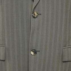 Boss By Hugo Boss Grey Stripe Wool Single Breasted Blazer M