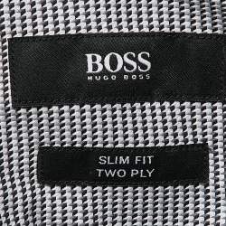 Boss By Hugo Boss Black Patterned Cotton Button Front Slim Fit Shirt XL