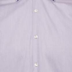 Boss By Hugo Boss Purple Patterned Cotton Button Front Shirt XL