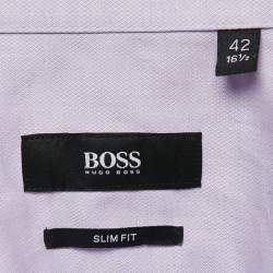 Boss By Hugo Boss Purple Patterned Cotton Button Front Shirt XL