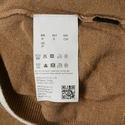 Pre Owned Boss By Hugo Boss Caramel Brown Linen Blend Crew Neck T-Shirt S