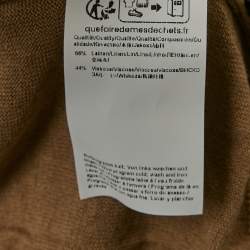 Pre Owned Boss By Hugo Boss Caramel Brown Linen Blend Crew Neck T-Shirt S
