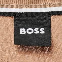 Pre Owned Boss By Hugo Boss Brown Cotton Crew Neck T-Shirt S