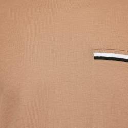 Pre Owned Boss By Hugo Boss Brown Cotton Crew Neck T-Shirt S