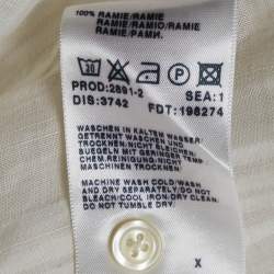 Pre Owned Boss By Hugo Boss White Striped Ramie Button Front Shirt L