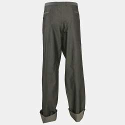 Boss By Hugo Boss Grey Cotton-Silk Tours Trousers 5XL