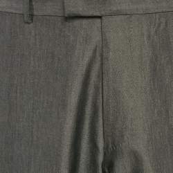 Boss By Hugo Boss Grey Cotton-Silk Tours Trousers 5XL