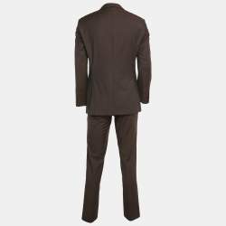 Pre Owned Boss By Hugo Boss Brown Wool Segal3 Pants Suit S