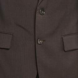 Pre Owned Boss By Hugo Boss Brown Wool Segal3 Pants Suit S