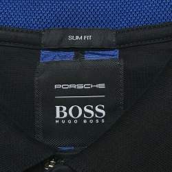 Boss By Hugo Boss Porsche Design Black Cotton Slim Fit Polston Polo T-Shirt XL