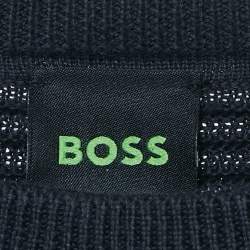Boss By Hugo Boss Navy Blue Cotton Long Sleeve Rowler Jumper XL