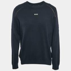 Boss By Hugo Boss Navy Blue Cotton Long Sleeve Rowler Jumper XL
