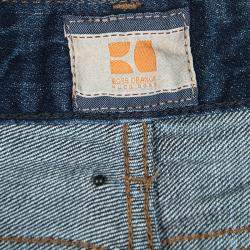 Boss Orange By Hugo Boss Indigo Dark Wash Faded Effect Denim Regular Fit Fair Jeans XL