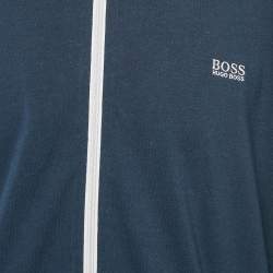 Boss By Hugo Boss Navy Blue Cotton Zip Front Track Jacket XL