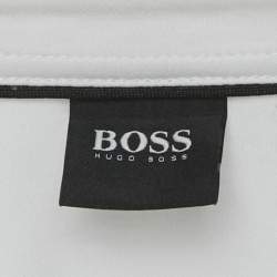 Boss By Hugo Boss White Cotton Long Sleeve Polo T-Shirt L