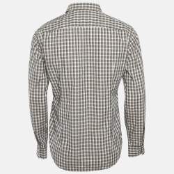 Boss By Hugo Boss Brown Checks Cotton Slim Fit Shirt M