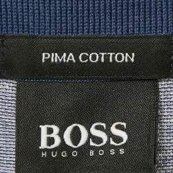 Boss By Hugo Boss Blue Pima Cotton Jersey Polo T-Shirt L