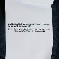 مملوكة مسبقًا Boss by Hugo Boss Navy Blue Print Cotton Crew Neck T-Shirt M