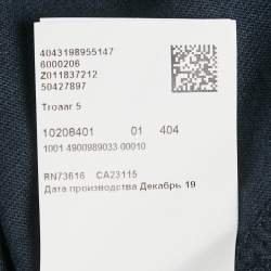 مملوكة مسبقًا Boss by Hugo Boss Navy Blue Print Cotton Crew Neck T-Shirt M