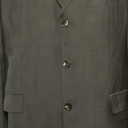 Pre Owned Boss By Hugo Boss Grey Virgin Wool Single Breasted Blazer XXL