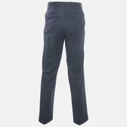 Pre Owned Boss by Hugo Boss Midnight Blue Wool Regular Fit Trousers XL