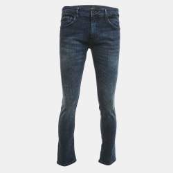 Pre Owned Boss By Hugo Boss Dark Blue Washed Denim Jeans L Waist 36"