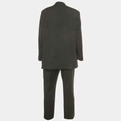 Pre Owned Boss By Hugo Boss Black Virgin Wool Single Breasted Suit 4XL