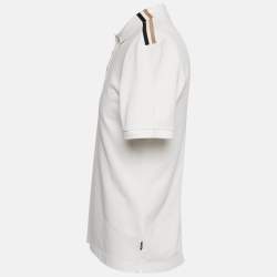 Pre Owned Boss By Hugo Boss White Pique Polo T-Shirt S