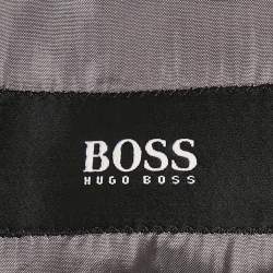Pre Owned Boss By Hugo Boss Grey Wool Blend Single Breasted Suit XXXL