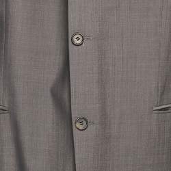 Pre Owned Boss By Hugo Boss Grey Wool Blend Single Breasted Suit XXXL