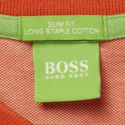 Pre Owned Boss By Hugo Boss Orange Cotton Paule 4 Polo T-Shirt L