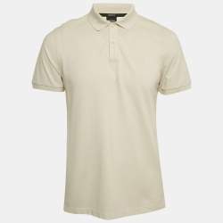 Pre Owned Boss by Hugo Boss Beige Pima Cotton Polo T-Shirt M