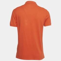 Pre Owned Boss by Hugo Boss Orange Pima Cotton Polo T-Shirt M