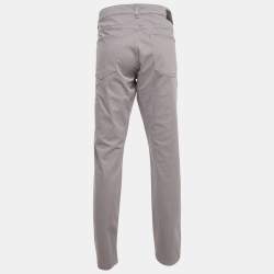 Pre Owned Boss By Hugo Boss Grey Cotton Stretch Fit Trouser XXXL