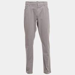 Pre Owned Boss By Hugo Boss Grey Cotton Stretch Fit Trouser XXXL