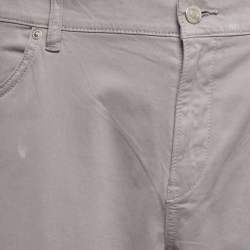 Pre Owned Boss By Hugo Boss Grey Cotton Stretch Fit Trouser XXXL