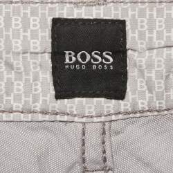 Pre Owned Boss By Hugo Boss Grey Cotton Stretch Fit Trouser XXXL