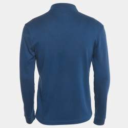 Pre Owned Boss By Hugo Boss Blue Jersey Pado 11 Polo T-Shirt S