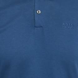 Pre Owned Boss By Hugo Boss Blue Jersey Pado 11 Polo T-Shirt S