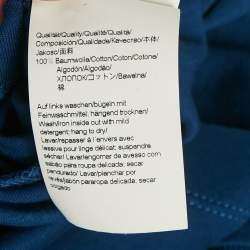 Pre Owned Boss By Hugo Boss Blue Jersey Pado 11 Polo T-Shirt S