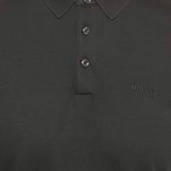 Pre Owned Boss by Hugo Boss Black Jersey Pado 11 Polo T-Shirt S