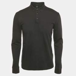 Pre Owned Boss by Hugo Boss Black Jersey Pado 11 Polo T-Shirt S