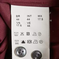 Pre Owned Boss By Hugo Boss Burgundy Cotton Regular Fit Shirt XXXL