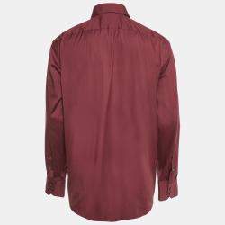 Pre Owned Boss By Hugo Boss Burgundy Cotton Regular Fit Shirt XXXL