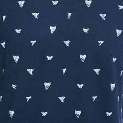 Pre Owned Boss By Hugo Boss Navy Blue Printed Cotton Teprint T-Shirt M